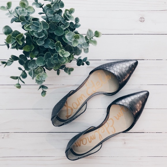 Sam Edelman Shoes - Sam Edelman Snakeskin Riley D'Orsay Flats Size 5.5